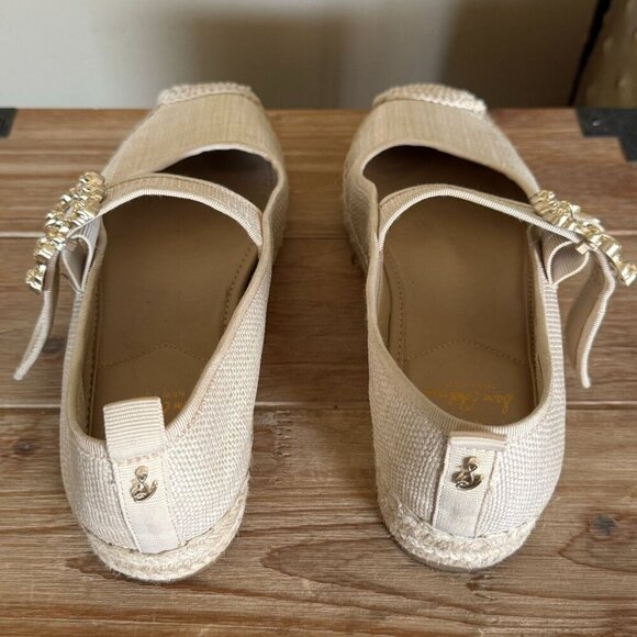 Sam Edelman Maddy Espadrille Mary Jane Light Natural Basket Weave Flats Size 8 - Picture 13 of 17
